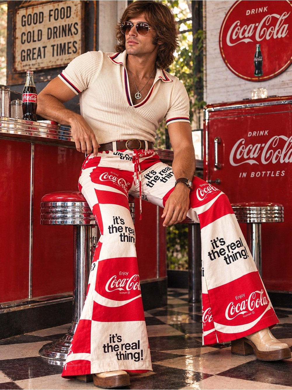 1970s Coca-Cola flare pants - Picture 2 of 13